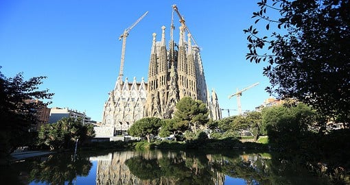 Tour the unique La Sagrada Familia, Gaudi's ongoing project that began in the 1800s and has yet to be completed