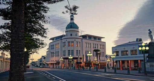 In Napier, Explore a city defined by its Art Deco style and accessibility to the wine region of Hawke’s Bay on your trip