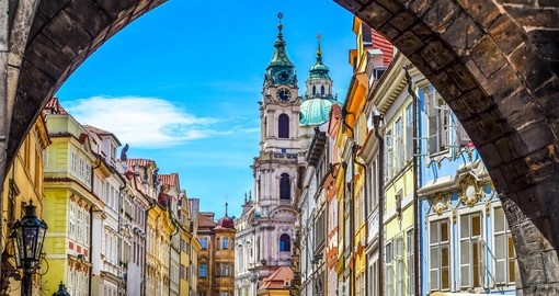 View of colorful Old Town in Prague