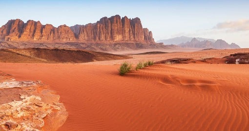 Known as the "Valley of the Moom", Wadi Rum is an UNESCO World Heritage Site