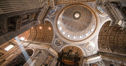Designed by Michelangelo, the Dome of St. Peter's Basilica was completed in 1590