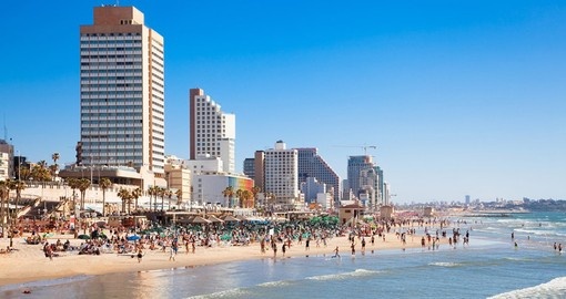 Tel-Aviv public beach on Mediterranean sea