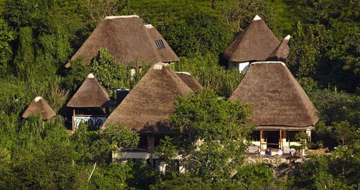 Overlooking the forest, Bwindi Lodge is the perfect base for your gorilla trek