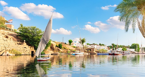 Aswan, seen from the banks of the River Nile
