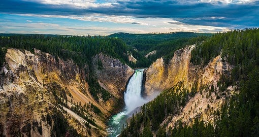 The lower falls form part of the Grand Canyon of the Yellowstone