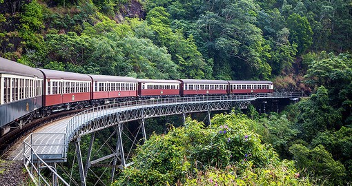 Travel on the vintage Kuranda Scenic Railway