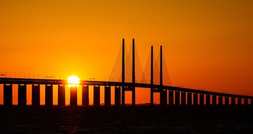 Oresund Bridge connects Denmark and Sweden