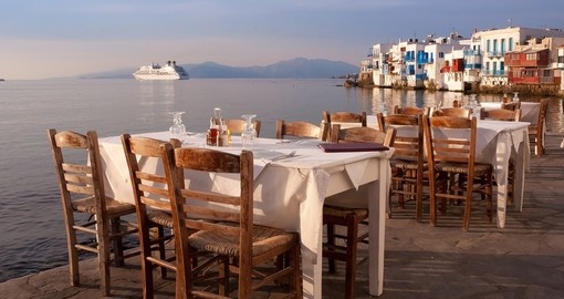Restaurant near the sea in Mykonos