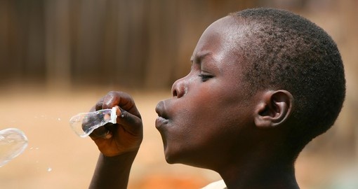 African kid of Sumburu Tribe Village