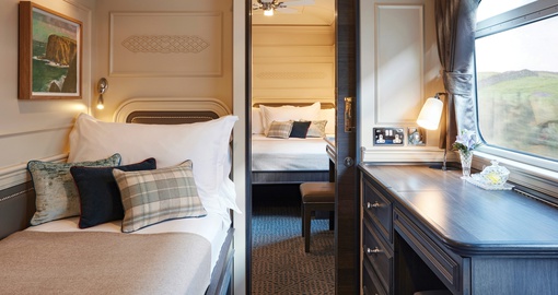 16 twin and four double en-suite cabins provide a suitably indulgent repose