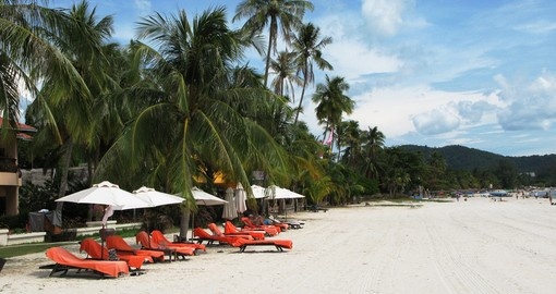 A tropical beach on Langkawi Island - a great destination inclusion for Malaysia tours.