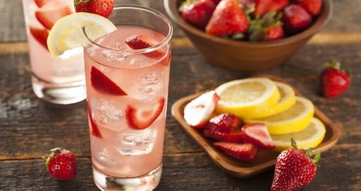 Ice cold strawberry lemonade