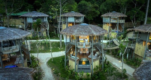 Set in the jungle canopy, Treehouse Villas Koh Yao has unspoiled views of Phang Nga Bay