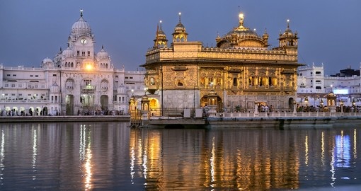Sikh Golden temple Harmandir Sahib at sunrise