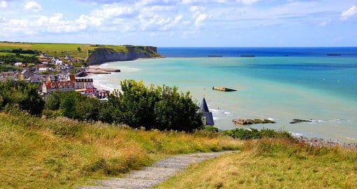 A stunning view over one of the D-Day beaches (Gold Beach) at Arromanches-Les-Bains