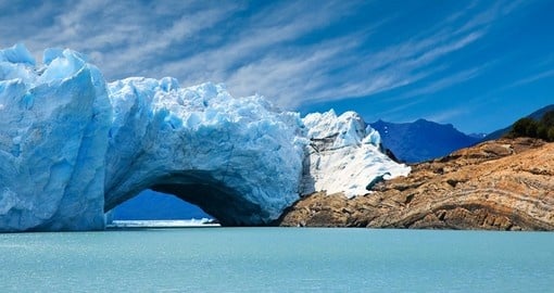 Ice bridge Perito Moreno Glacier in Patagonia is a must inclusion on all Argentina tours