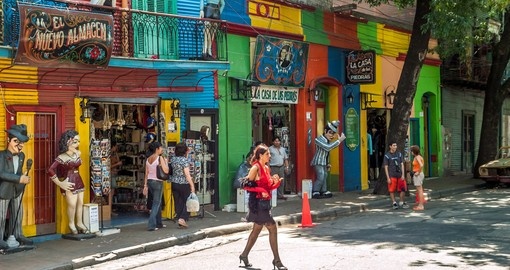 La Boca has a number of colorful houses and tango teachers
