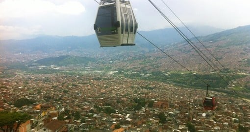 Get the best view in the house from a Cable Car up the mountain on your Colombia Vacation