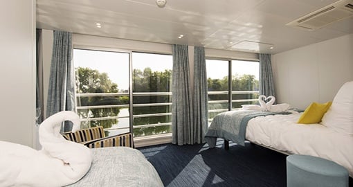 Twin bed cabin on the MS Douce France