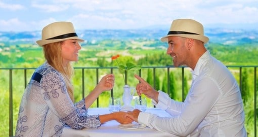 Breakfast on the terrace in Tuscany