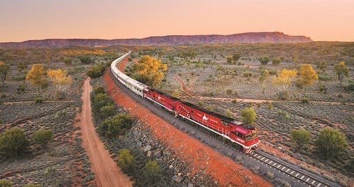The Ghan, making it's way through Australia's vast Outback