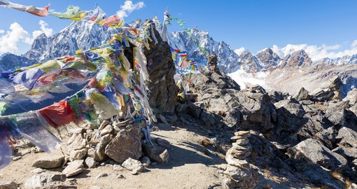 Visit some of the many Buddhist Prayer sites that are dotted across the mountain ranges in Nepal on one of your Nepal Tours