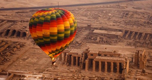 Floating above ancient Luxor