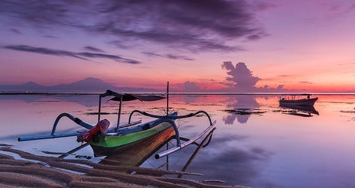 Sanur is protected by a series of reefs and offers excellent snorkeling and swimming