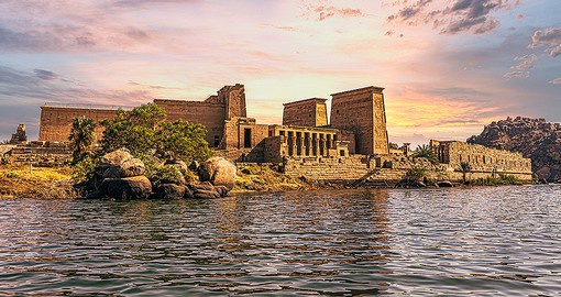 Dedicated to Isis, the Temple of Philae lies on a island near Aswan