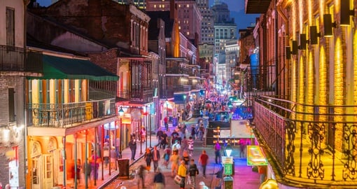 The vibrant French Quarter in New Orleans