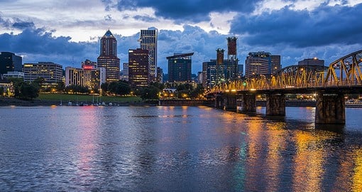 At the confluence of the Willamette and Columbia Rivers, Portland is Oregon's largest city