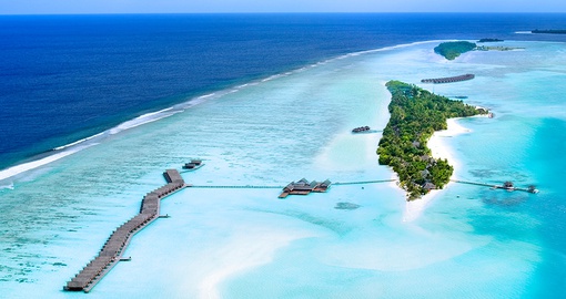 Choose between either a villa on the beach or one that is located on the ocean with your Maldives Vacation Packages