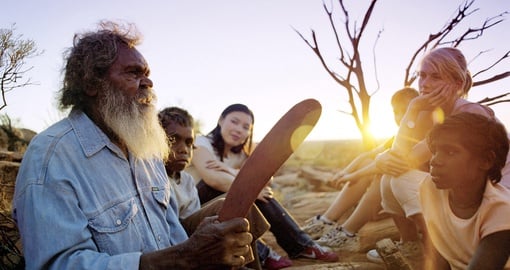 Aboriginal Australian telling story