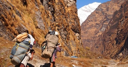 Trek through the narrow mountain passes on your Nepal Vacations