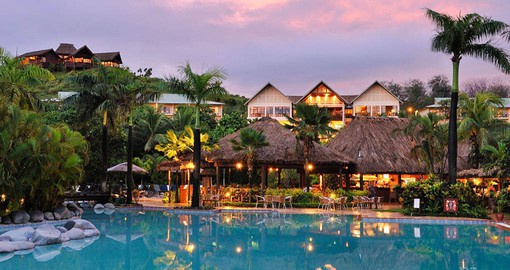 Outrigger Fiji Beach Resort sits on beautifully landscaped grounds