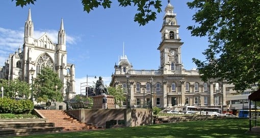 The Octagon center of Dunedin with St Paul's Cathedral should be included on all New Zealand tours.