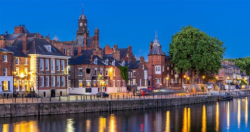 Enjoy a late night stroll alongside the River Ouse, running through the town of York