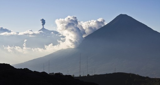 An iconic location, Volcán de Fuego, is a must during your Guatemala tour