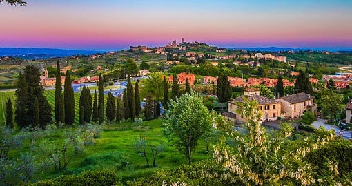Relax in the heightened hillside town of San Gimignano to enjoy breathtaking views