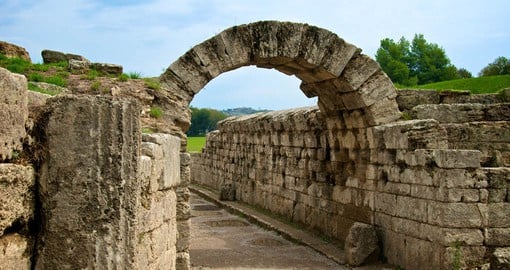 The vaulted tunnel leading to the Stadium of Olympia which served as a site for ancient games and sports