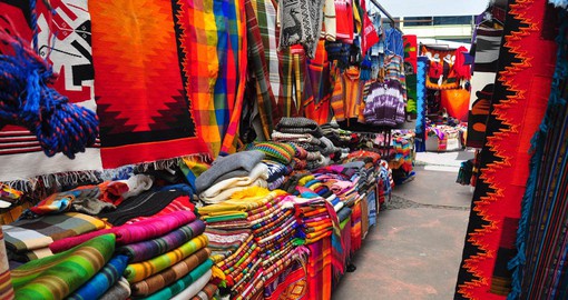 Otavalo in the Andean highlands is renown for it's colourful textiles
