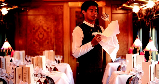 Waiter preparing for dinner