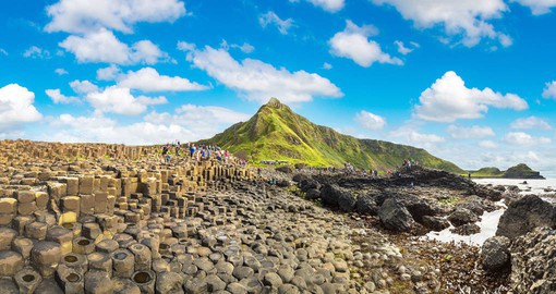 The Giant's Causeway is composed of some 40,000 black basalt columns