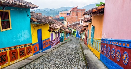 Colorful colonial houses