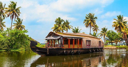 Alleppey backwaters is home to the famed Kerala houseboats