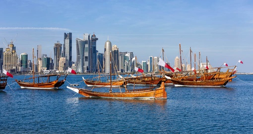 Dhows are a still a common sight on the waters of Doha.