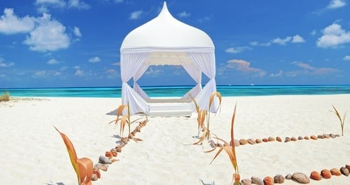 Wedding tent on a beach at Kuredu island, Maldives