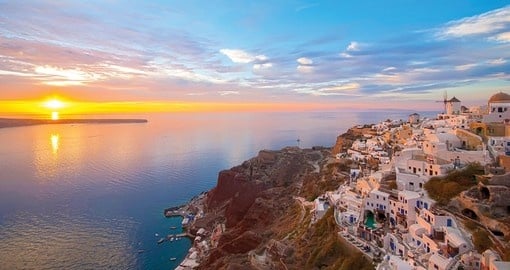Explore the coastal town of Santorini and lose yourself in the magnificently built city on the hillside by the ocean on your Greece Vacations