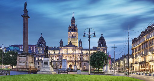 Go for a stroll through George Square, one of six public squares throughout the city