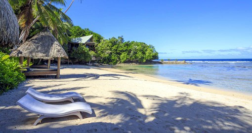 The private beach on Savasi Island